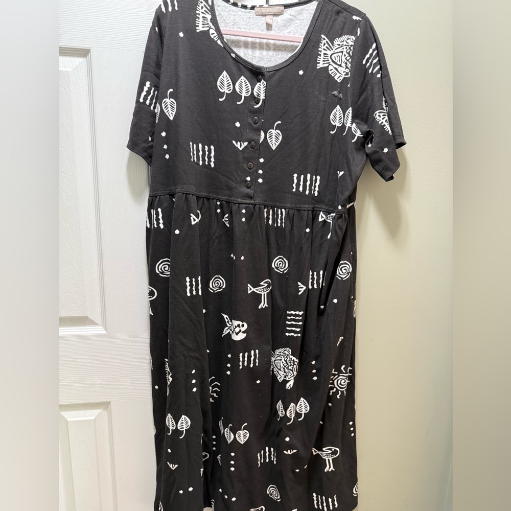Woman Within, Black fish, aztec pattern, vintage, 22/24 size, oversized look